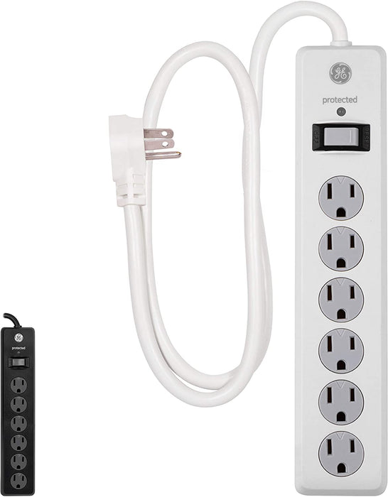 6-Outlet Surge Protector with 8 ft. Extension Cord, White